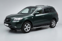Hyundai Santa Fe 2 2006–2012 Sidosteg Maydos V1 (2 st, aluminium ↗ rostfritt stål) foto 1