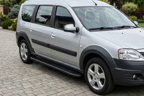 Dacia Logan MCV 2004–2014 Sidosteg Bosphorus Black (2 st, aluminium) foto 1