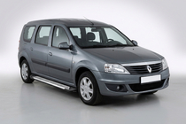 Renault Logan MCV 2005–2013 Sidosteg Line (2 st, aluminium) foto 1