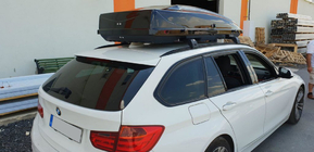 BMW 5-serien F10/F11 2010–2016 Takräcke (lastbågar) för integrerade takrails, låsbara WingCarrier V2 (2 st) foto 19