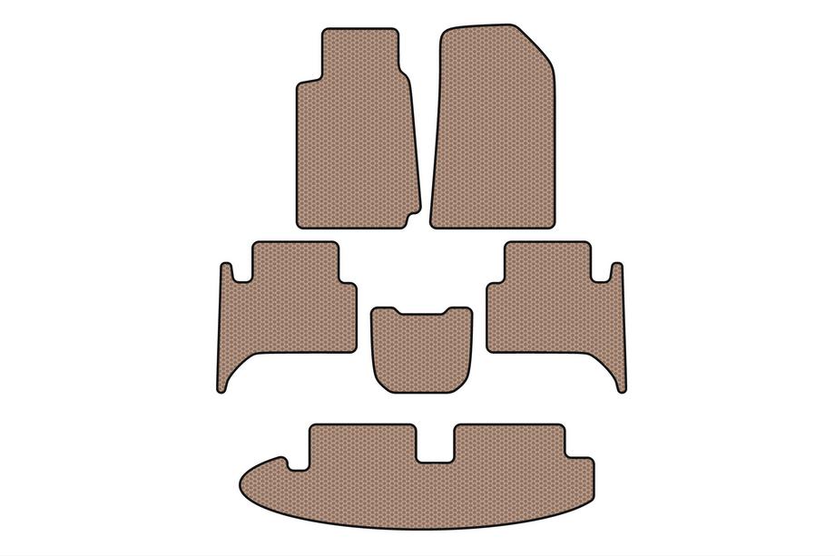 Chevrolet Trailblazer 2012–2019 Carsuit gummimattor till kupén (3 rader, beige) Foto 1