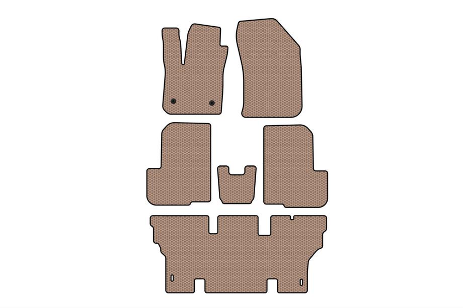 Dacia Lodgy 2012–2022 Gummimattor Carsuit (3 rader, 7-sits, beige) Image