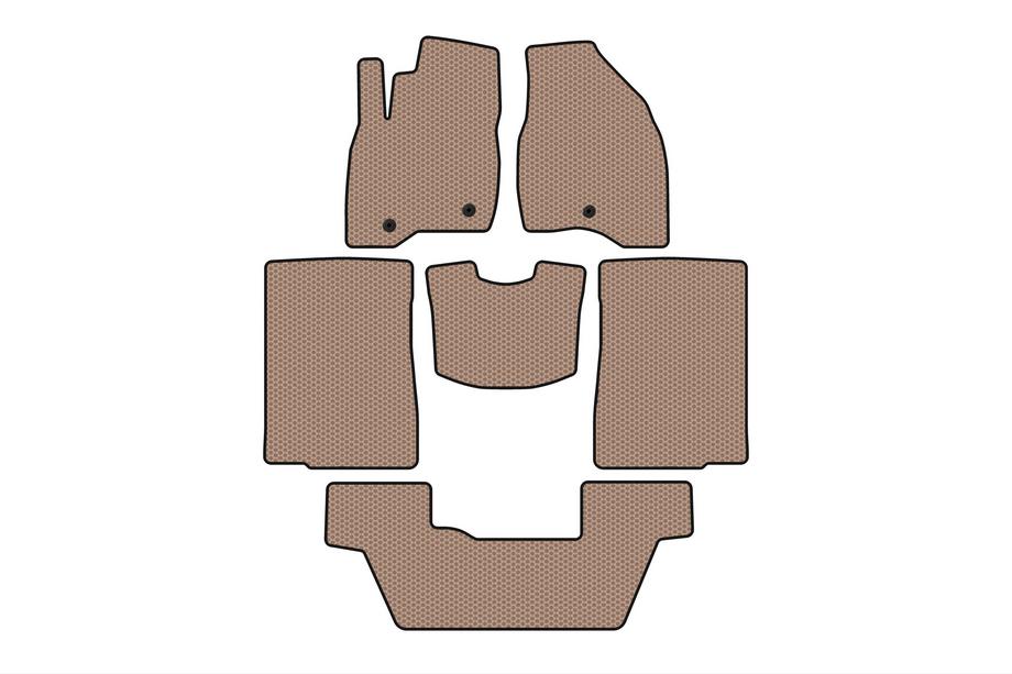 Ford Explorer 2011–2019 Gummimattor Carsuit (2015-2017, 3 rader, 7-sitsig, beige) Image