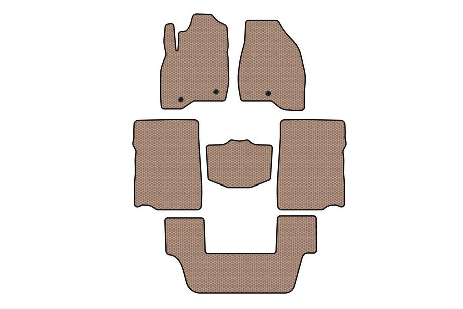 Ford Explorer 2011–2019 Gummimattor Carsuit (2017-2019, 3:e raden, 7-sits, beige) Image