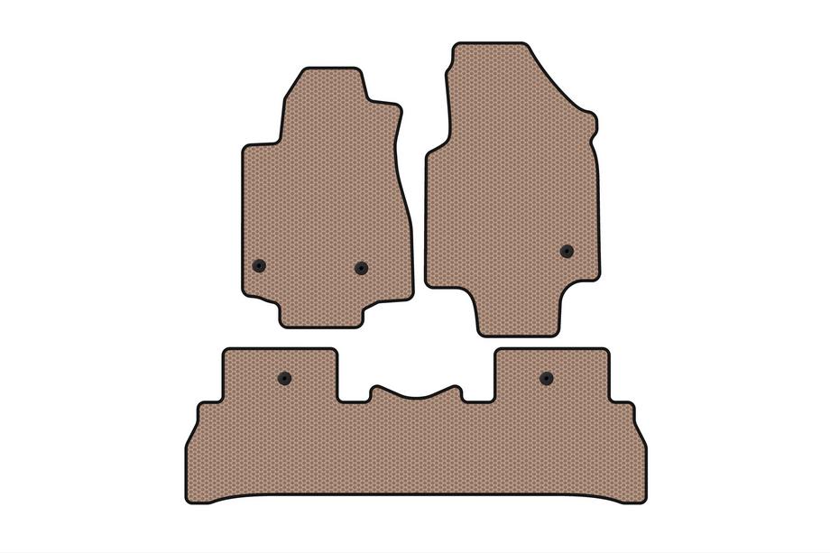 Honda Pilot 2008–2015 Gummimattor Carsuit (2008-2012, 7-sits, beige) Image