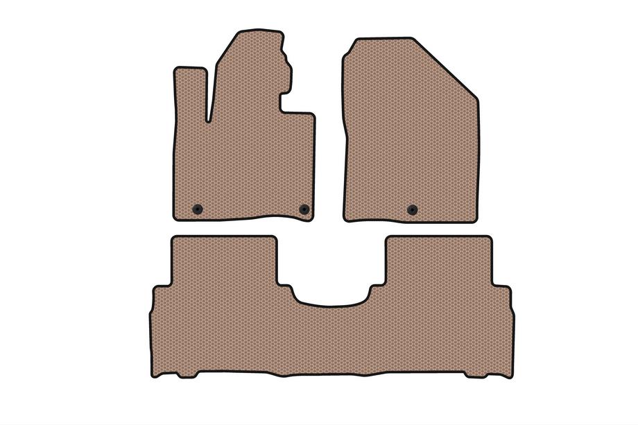 Kia Sorento III UM 2014–2020 Gummimattor Carsuit (2014-2018, 5-sits, beige) Image
