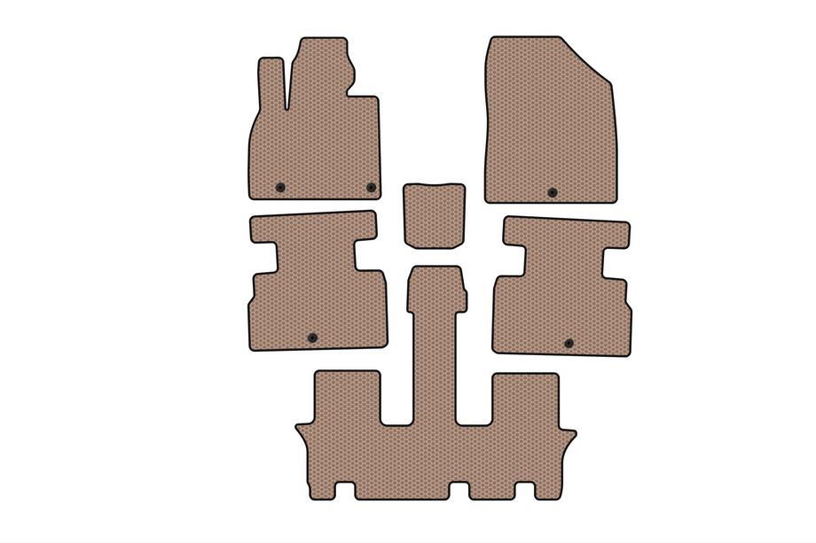 Kia Stonic 2017– Gummimattor Carsuit (3 rader, 7-sits, beige) Image