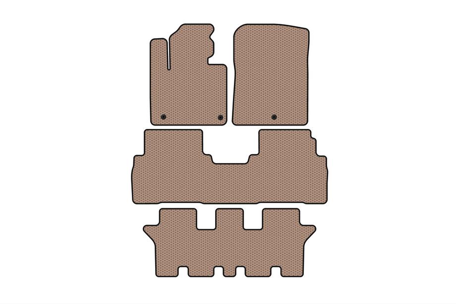 Kia Sorento III UM 2014–2020 Gummimattor Carsuit (3 rader, 7-sits, beige) Image