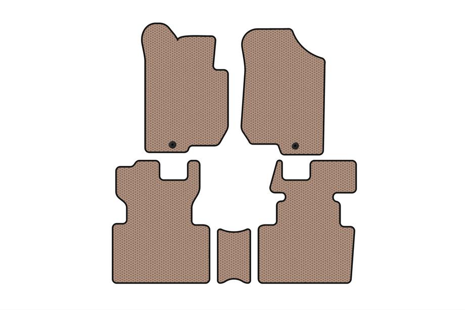Kia Carens 1999–2012 Gummimattor Carsuit (2006-2012, 2 rader, 7-sits, beige) Foto 1