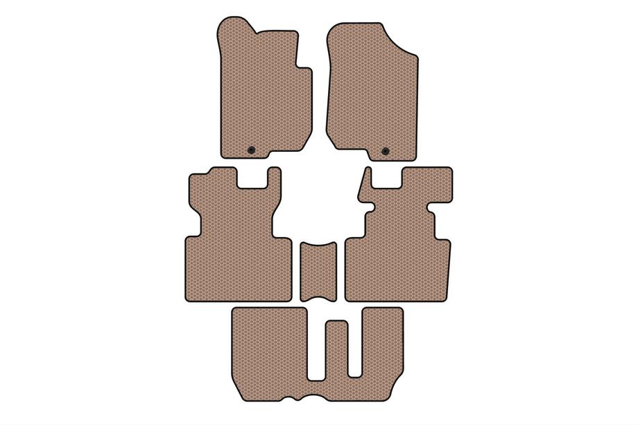 Kia Carens 1999–2012 Gummimattor Carsuit (2006-2012, 3 rader, 7-sits, beige) Image