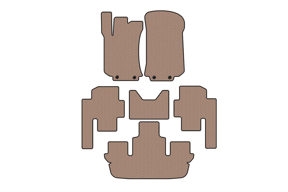 Mercedes R-klass W251 2005–2017 Carsuit gummimattor till kupén (3 rader, beige) Image