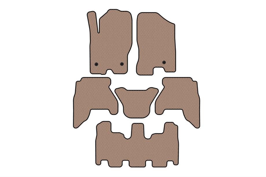 Nissan Pathfinder R51 2005–2014 Gummimattor Carsuit V1 (3 rader, beige, 2010-2014) Image