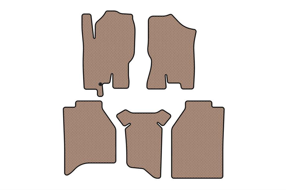 Nissan Navara 2006–2015 Carsuit gummimattor för kupén (utan förvaringsfack, beige) Image