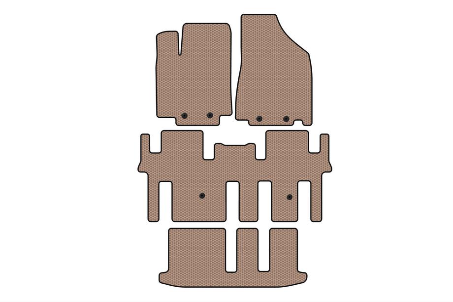 Nissan Pathfinder R52 2012–2021 Carsuit gummimattor till kupén (3 rader, beige) Foto 1