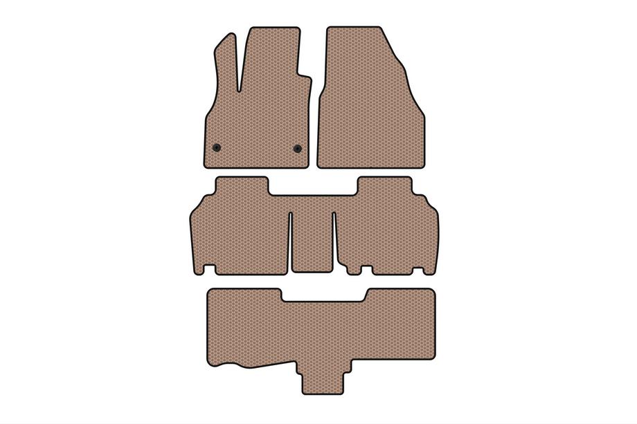 Renault Kangoo 2008–2020 Gummimattor Carsuit (3 rader, 5-dörrars/7-sitsig, beige) Image