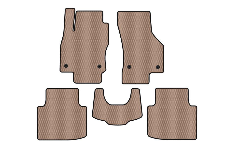 Skoda Superb 2015–2024 Carsuit gummimattor för kupén (med tassavtryck, beige) Image
