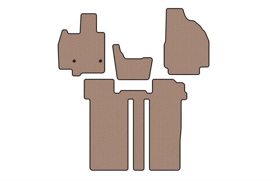 Toyota Previa 2006–2019 Gummimattor Carsuit (2 rader, 6-sits, beige) Image