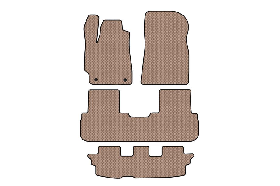 Toyota Highlander 2008–2013 Gummimattor Carsuit (2 rader, beige) Image