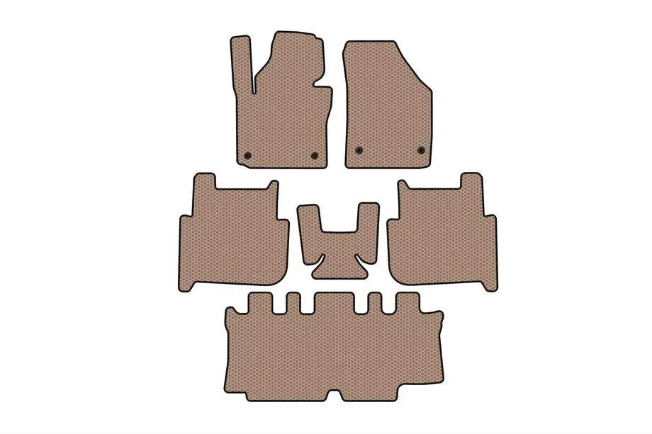 Volkswagen Touran 2003–2010 Carsuit gummimattor till kupén (3 rader, 2006-2010, 7-sits, beige) Image