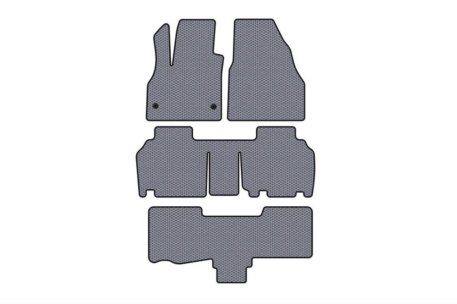 Renault Kangoo 2008–2020 Carsuit gummimattor (3 rader, 5-dörrars/7-sits, grå) Image