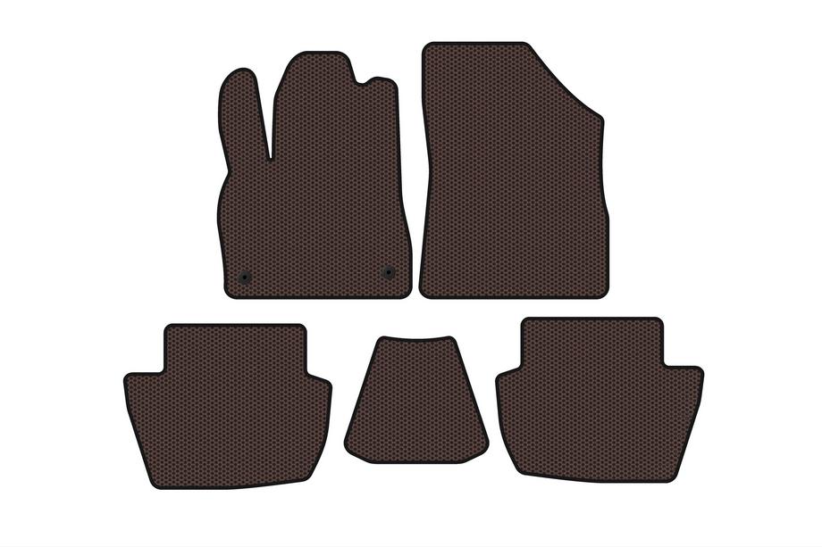 Citroen DS-5 2011–2015 Gummimattor Carsuit (HB, hybrid/automat, brun) Image