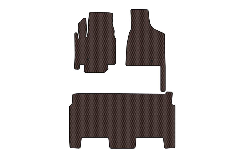 Dodge Grand Caravan V 2008–2020 Gummimattor Carsuit (2008-2020, 2 rader, 8-sits/SXT-utförande, brun) Image