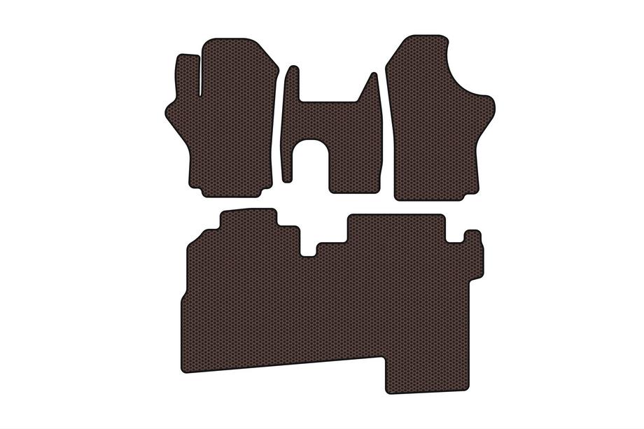 Hyundai H200, H1, Starex 1998–2007 Gummimattor Carsuit (2004-2007, 2 rader, 8-sits, brun) Image