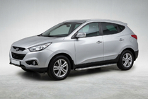 Hyundai IX-35 2010–2015 Sidosteg Maydos V1 (2 st, aluminium ↗ rostfritt stål) foto 1