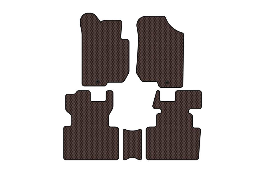 Kia Carens 1999–2012 Gummimattor Carsuit (2006-2012, 2 rader, 7-sits, brun) Foto 1