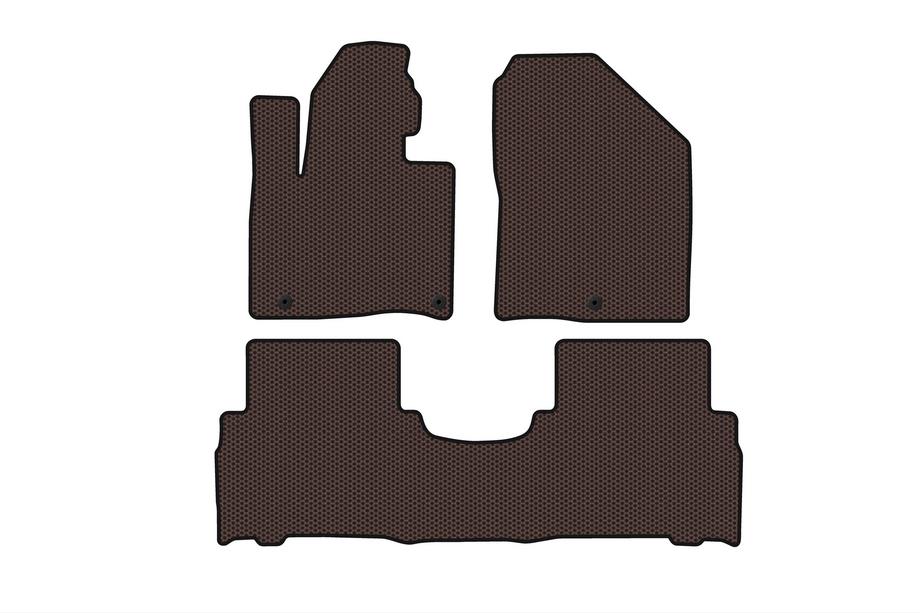 Kia Sorento III UM 2014–2020 Gummimattor Carsuit (2014-2018, 5-sits, brun) Image