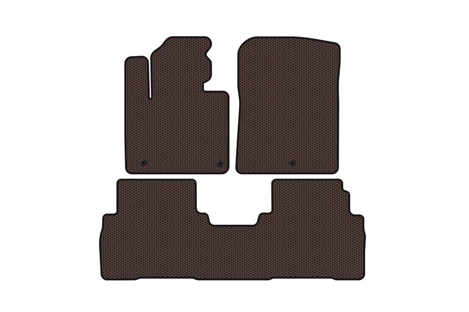 Kia Sorento III UM 2014–2020 Gummimattor Carsuit (7-sits, brun) Image
