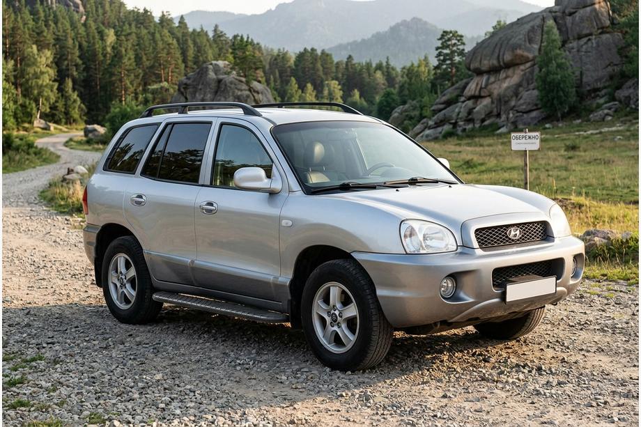 Hyundai Santa Fe 1 2000–2006 Sidosteg Bosphorus Black (2 st, aluminium) Image