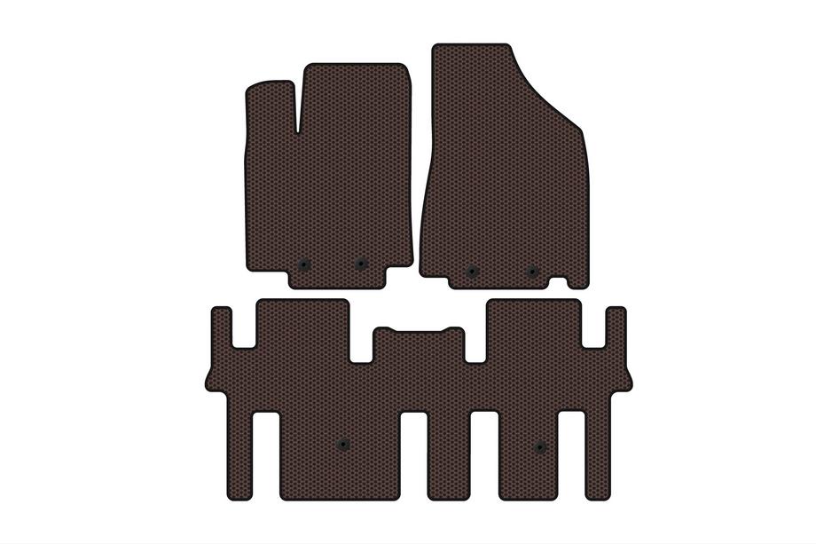 Nissan Pathfinder R52 2012–2021 Carsuit gummimattor till kupén (2 rader, brun) Image