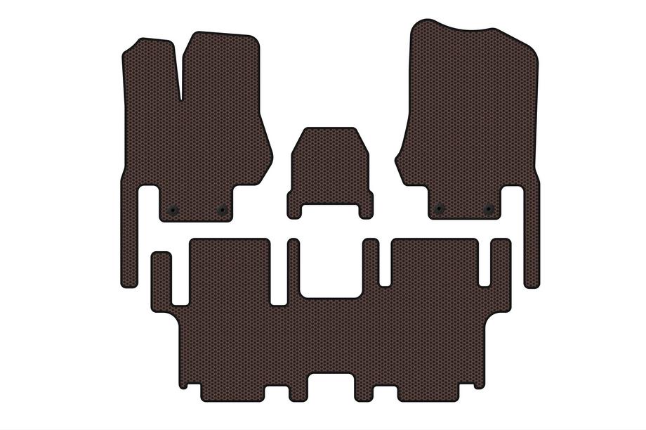 Nissan Quest 2011–2017 Carsuit gummimattor till kupén (2 rader, 7-sits, brun) Image