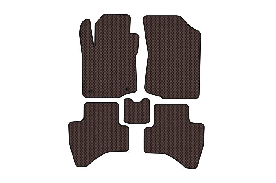 Peugeot 107 2005–2014 Gummimattor Carsuit (HB, brun) Image