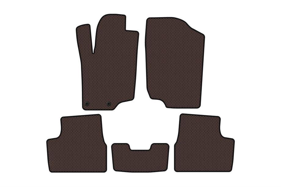 Peugeot 207 2006–2014 Gummimattor Carsuit (HB, 5-dörrars, brun) Image