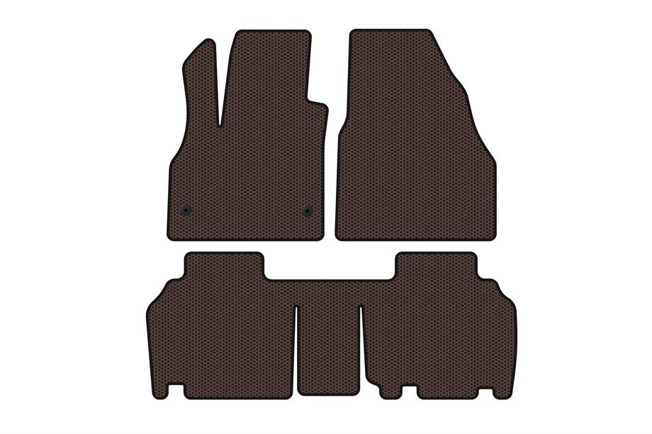 Renault Kangoo 2008–2020 Carsuit gummimattor (2 rader, 5-dörrars/7-sits, brun) Foto 1