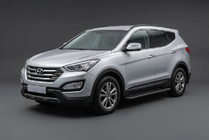 Hyundai Santa Fe 3 2012–2018 Sidosteg Bosphorus Black (2 st, aluminium) foto 1