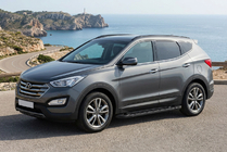 Hyundai Santa Fe 3 2012–2018 Sidosteg RedLine Black (2 st, aluminium) foto 1