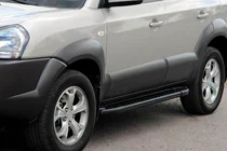 Hyundai Tucson JM 2004– Sidosteg Allmond Black (2 st, aluminium) foto 1