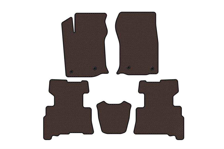 Toyota 4Runner 2009–2024 Carsuit gummimattor (2 rader, 2014-2024, 7-sits, brun) Foto 1
