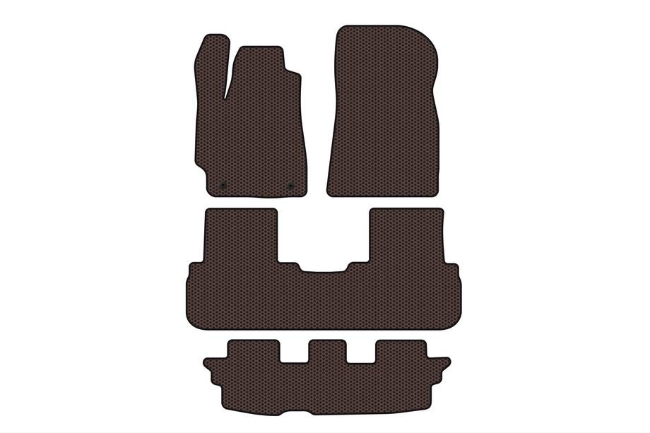 Toyota Highlander 2008–2013 Carsuit gummimattor till kupén (2 rader, brun) Image