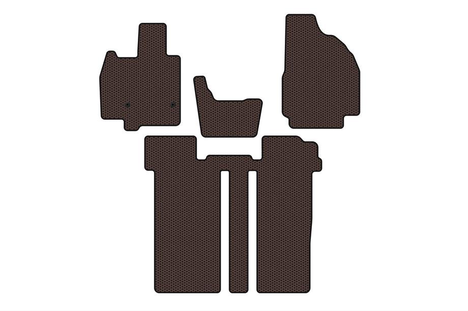 Toyota Previa 2006–2019 Gummimattor Carsuit (2 rader, 6-sits, brun) Image
