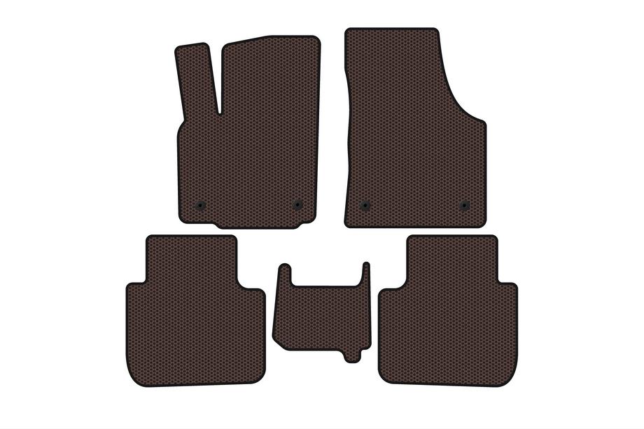 Volkswagen Atlas (Terramont) 2016– Carsuit gummimattor till kupén (2 rader, 7-sits, brun) Foto 1