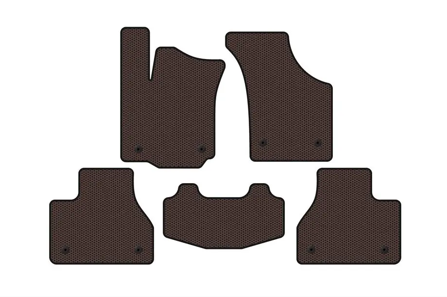 Volkswagen Phaeton 2002–2016 Gummimattor Carsuit (SD, kort hjulbas, brun) Image