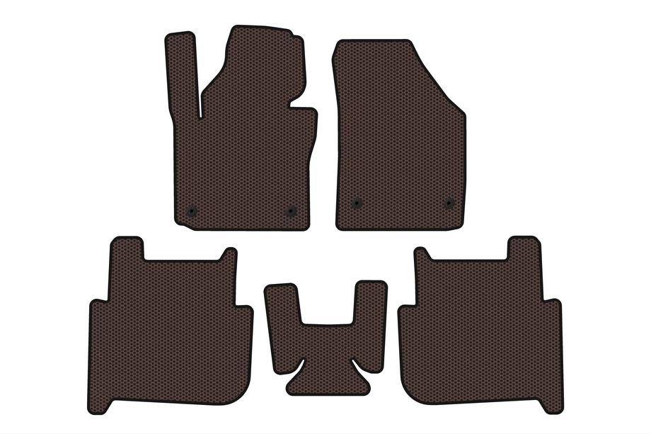 Volkswagen Touran 2003–2010 Gummimattor Carsuit (2 rader, 2006-2010, 7-sits, brun) Image