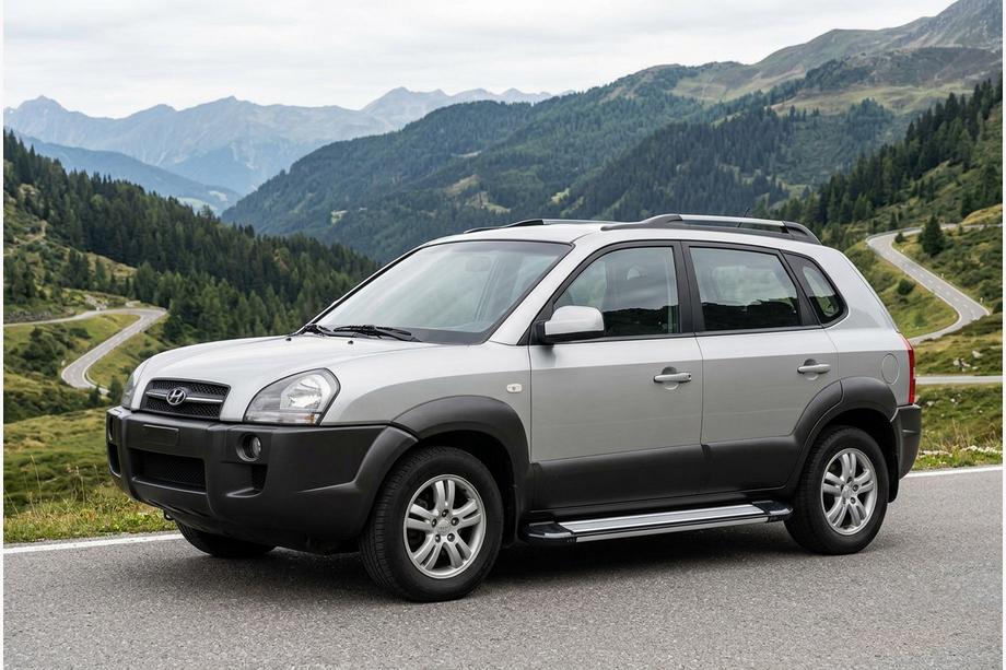 Hyundai Tucson JM 2004– Sidosteg Rainbow (2 st, aluminium) Image