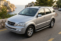 Kia Sorento I BL 2002–2009 Sidosteg Maydos V1 (2 st, aluminium ↗ rostfritt stål) foto 1