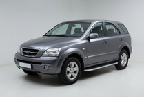 Kia Sorento I BL 2002–2009 Sidosteg Tayga Grey (2 st, aluminium) foto 1