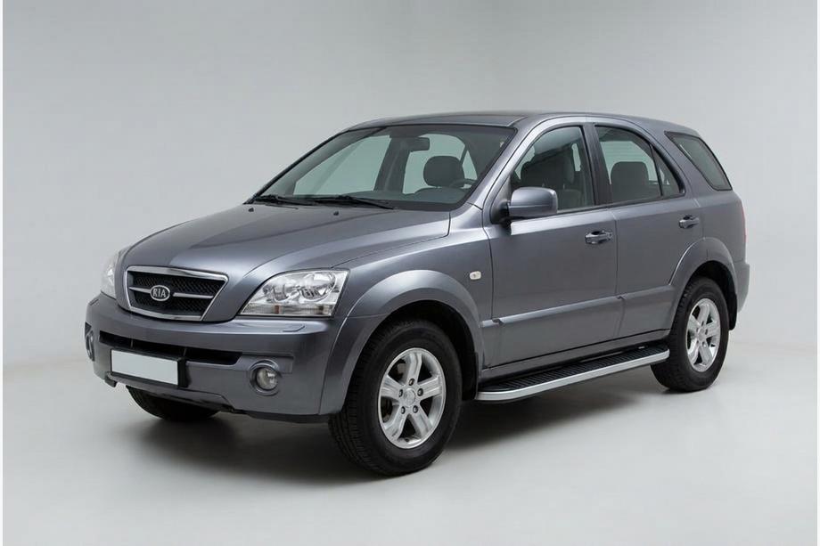 Kia Sorento I BL 2002–2009 Sidosteg Tayga Grey (2 st, aluminium) Image